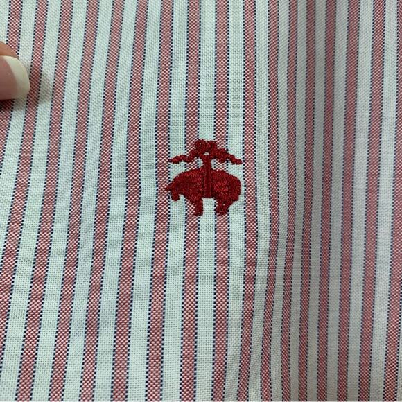 Brooks Brothers Regent Pin Striped Red/White/Blue The Original Polo Shirt - Picture 3 of 7